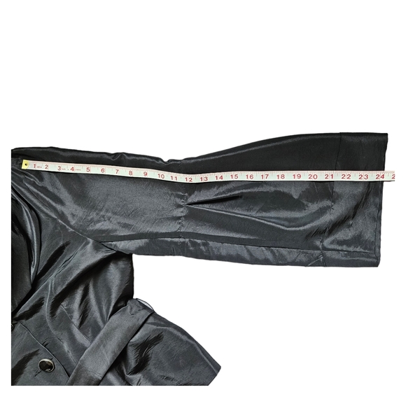 Spanner evening formal event cocktail black jacket blouse with sash shiny 12 - Picture 12 of 15